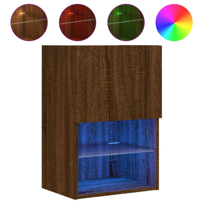 Tv-Meubel Led-Verlichting 40,5X30X60 Cm Bruineikenkleurig 1 40.5 x 30 x 60 cm bruin eikenkleur