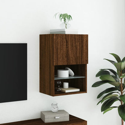 Tv-Meubel Led-Verlichting 40,5X30X60 Cm Bruineikenkleurig 1 40.5 x 30 x 60 cm bruin eikenkleur