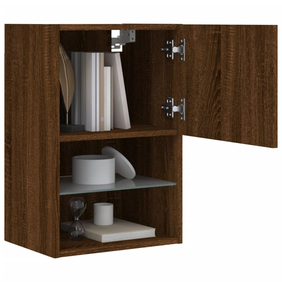Tv-Meubel Led-Verlichting 40,5X30X60 Cm Bruineikenkleurig 1 40.5 x 30 x 60 cm bruin eikenkleur