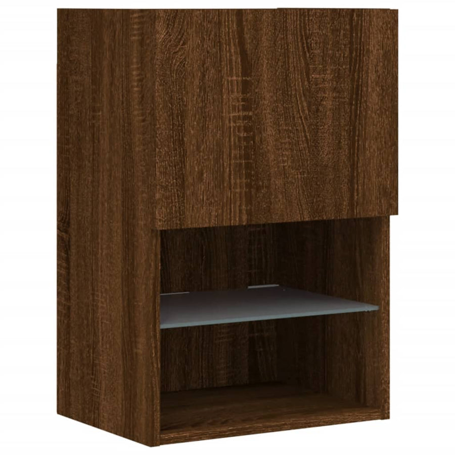 Tv-Meubel Led-Verlichting 40,5X30X60 Cm Bruineikenkleurig 1 40.5 x 30 x 60 cm bruin eikenkleur
