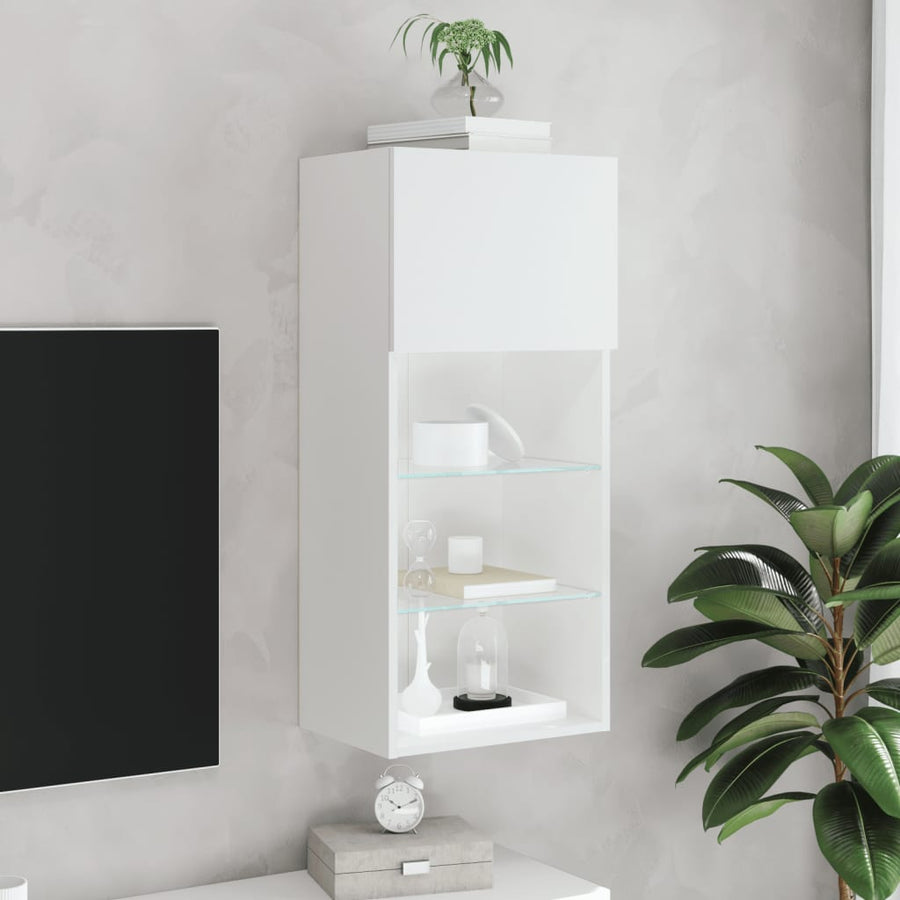 Tv-Meubel Met Led-Verlichting 40,5X30X90 Cm 1 40.5 x 30 x 90 cm Wit