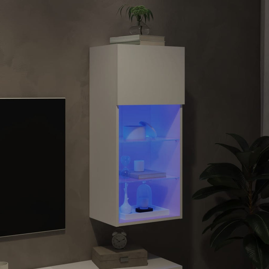Tv-Meubel Met Led-Verlichting 40,5X30X90 Cm 1 40.5 x 30 x 90 cm Wit