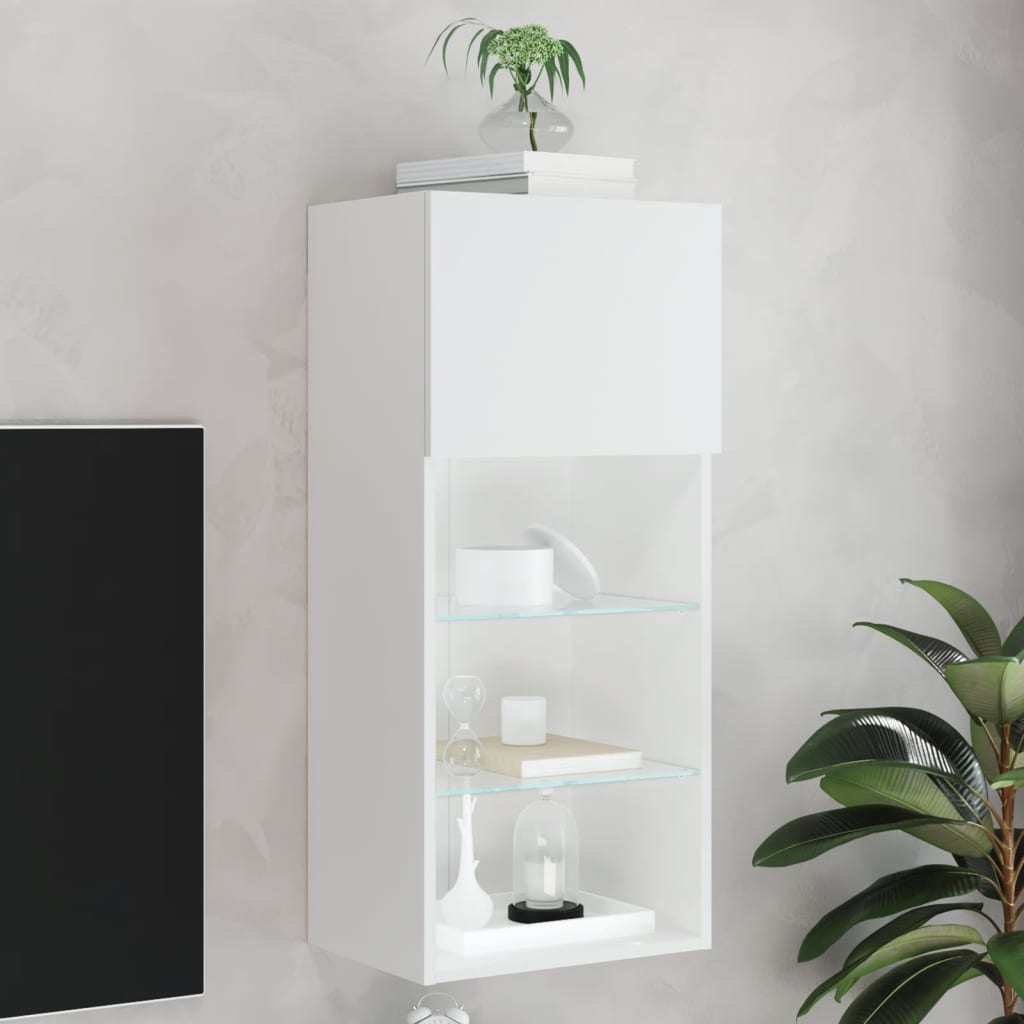 Tv-Meubel Met Led-Verlichting 40,5X30X90 Cm 1 40.5 x 30 x 90 cm Wit
