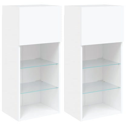 Tv-Meubels Met Led-Verlichting 40,5X30X90 Cm 2 40.5 x 30 x 90 cm Wit