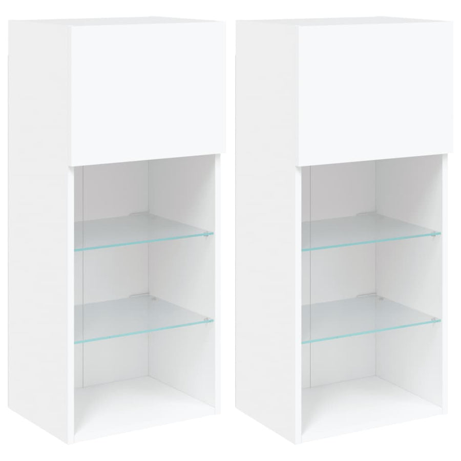 Tv-Meubels Met Led-Verlichting 40,5X30X90 Cm 2 40.5 x 30 x 90 cm Wit