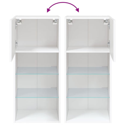Tv-Meubels Met Led-Verlichting 40,5X30X90 Cm 2 40.5 x 30 x 90 cm Wit