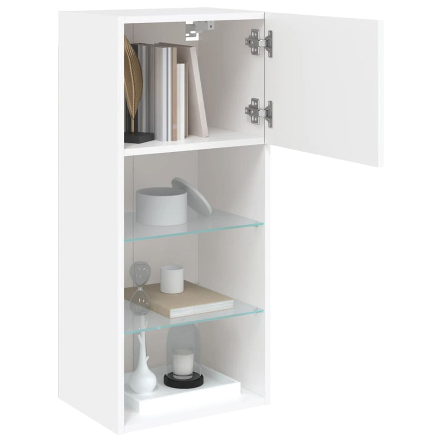 Tv-Meubels Met Led-Verlichting 40,5X30X90 Cm 2 40.5 x 30 x 90 cm Wit