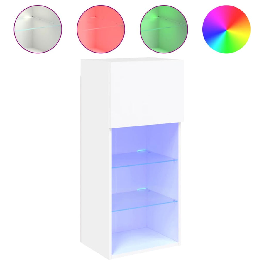 Tv-Meubels Met Led-Verlichting 40,5X30X90 Cm 2 40.5 x 30 x 90 cm Wit