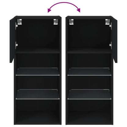 Tv-meubel met LED-verlichting 40,5x30x90 cm zwart