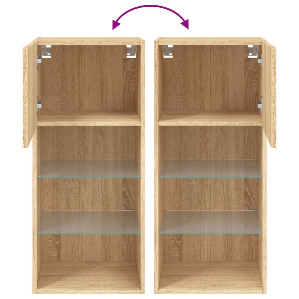 Tv-Meubel Met Led-Verlichting 40,5X30X90 Cm Kleurig 1 40.5 x 30 x 90 cm Sonoma eiken