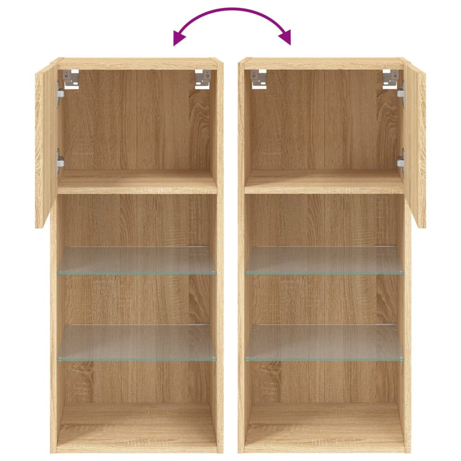 Tv-Meubel Met Led-Verlichting 40,5X30X90 Cm Kleurig 1 40.5 x 30 x 90 cm Sonoma eiken