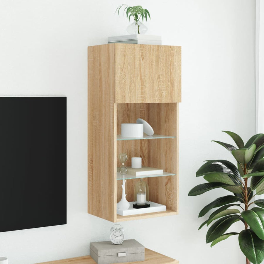 Tv-Meubel Met Led-Verlichting 40,5X30X90 Cm Kleurig 1 40.5 x 30 x 90 cm Sonoma eiken