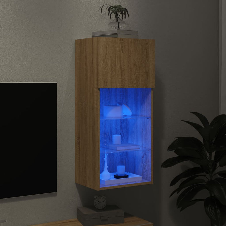 Tv-Meubel Met Led-Verlichting 40,5X30X90 Cm Kleurig 1 40.5 x 30 x 90 cm Sonoma eiken