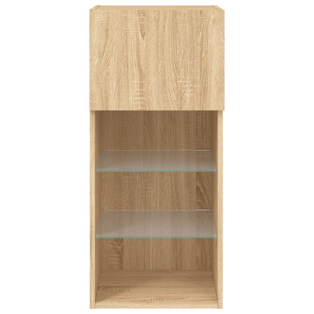 Tv-Meubel Met Led-Verlichting 40,5X30X90 Cm Kleurig 1 40.5 x 30 x 90 cm Sonoma eiken