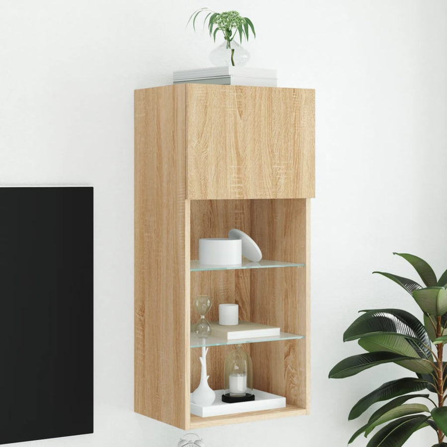 Tv-Meubel Met Led-Verlichting 40,5X30X90 Cm Kleurig 1 40.5 x 30 x 90 cm Sonoma eiken