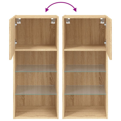Tv-Meubels Met Led-Verlichting 40,5X30X90 Cm 2 40.5 x 30 x 90 cm Sonoma eiken