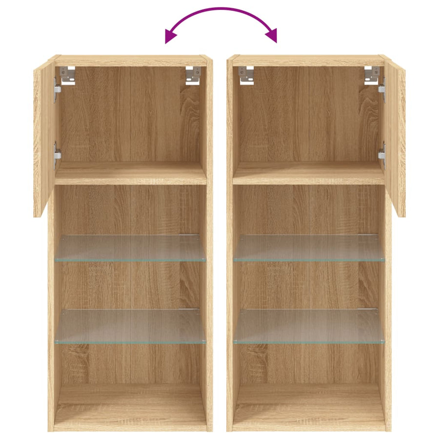 Tv-Meubels Met Led-Verlichting 40,5X30X90 Cm 2 40.5 x 30 x 90 cm Sonoma eiken