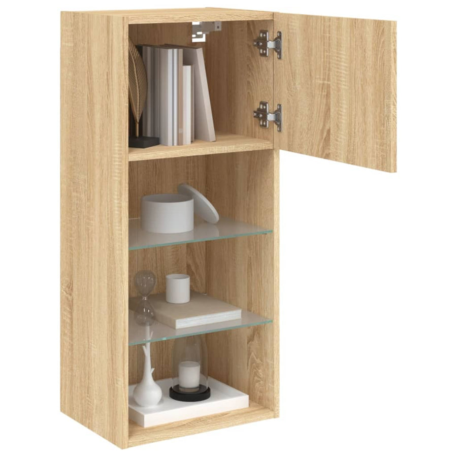 Tv-Meubels Met Led-Verlichting 40,5X30X90 Cm 2 40.5 x 30 x 90 cm Sonoma eiken