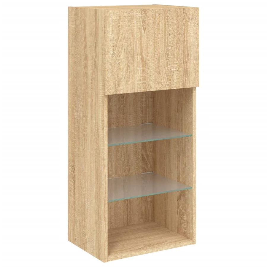 Tv-Meubels Met Led-Verlichting 40,5X30X90 Cm 2 40.5 x 30 x 90 cm Sonoma eiken