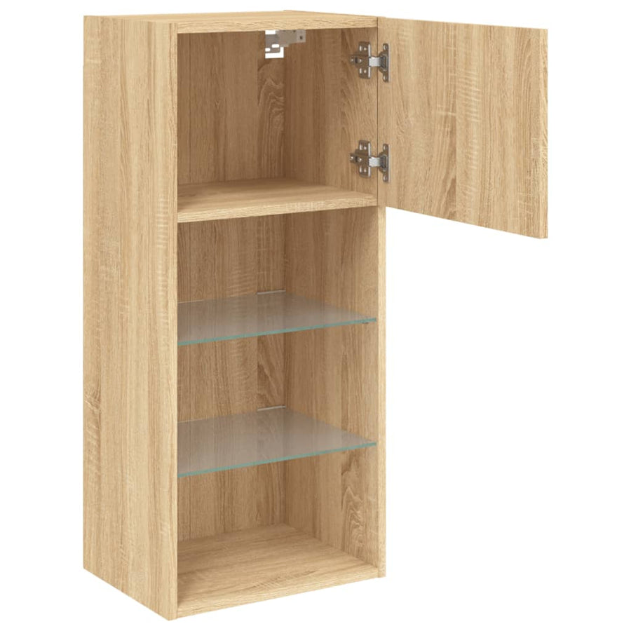 Tv-Meubels Met Led-Verlichting 40,5X30X90 Cm 2 40.5 x 30 x 90 cm Sonoma eiken
