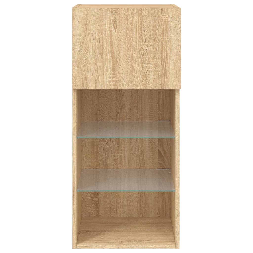 Tv-Meubels Met Led-Verlichting 40,5X30X90 Cm 2 40.5 x 30 x 90 cm Sonoma eiken