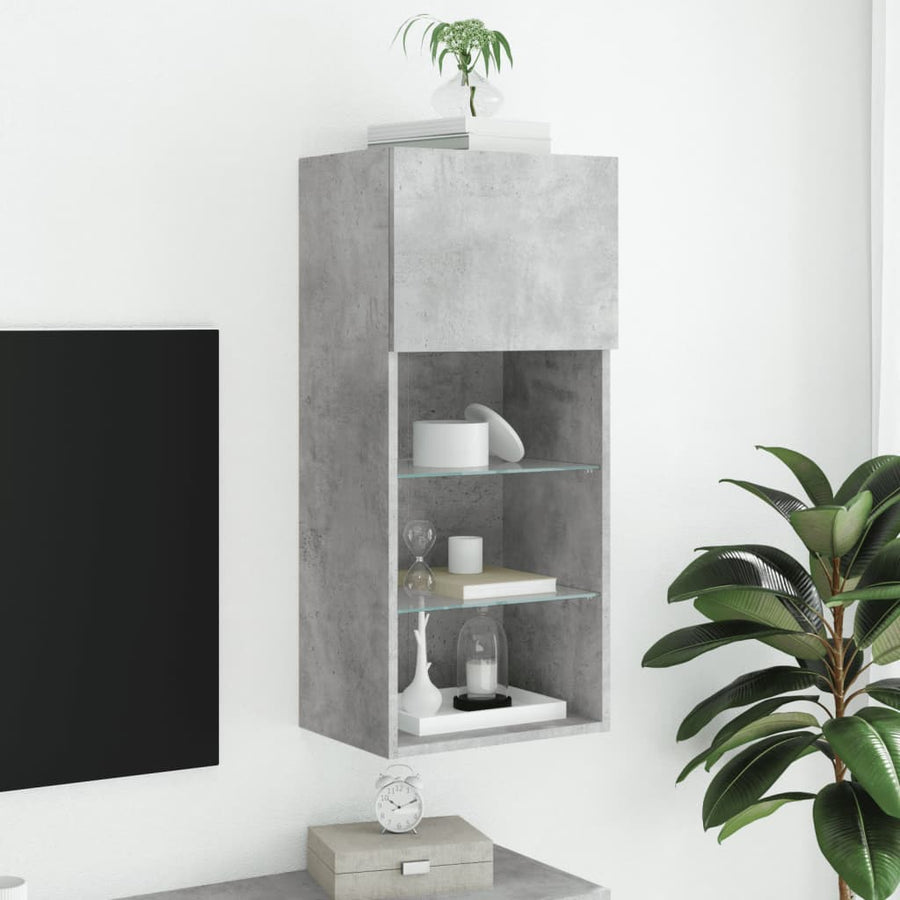 Tv-Meubel Met Led-Verlichting 40,5X30X90 Cm 1 40.5 x 30 x 90 cm Betongrijs