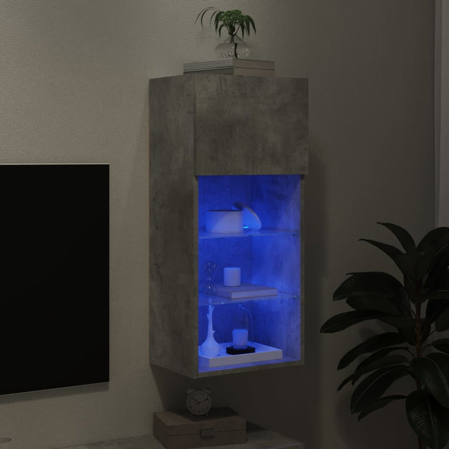 Tv-Meubel Met Led-Verlichting 40,5X30X90 Cm 1 40.5 x 30 x 90 cm Betongrijs
