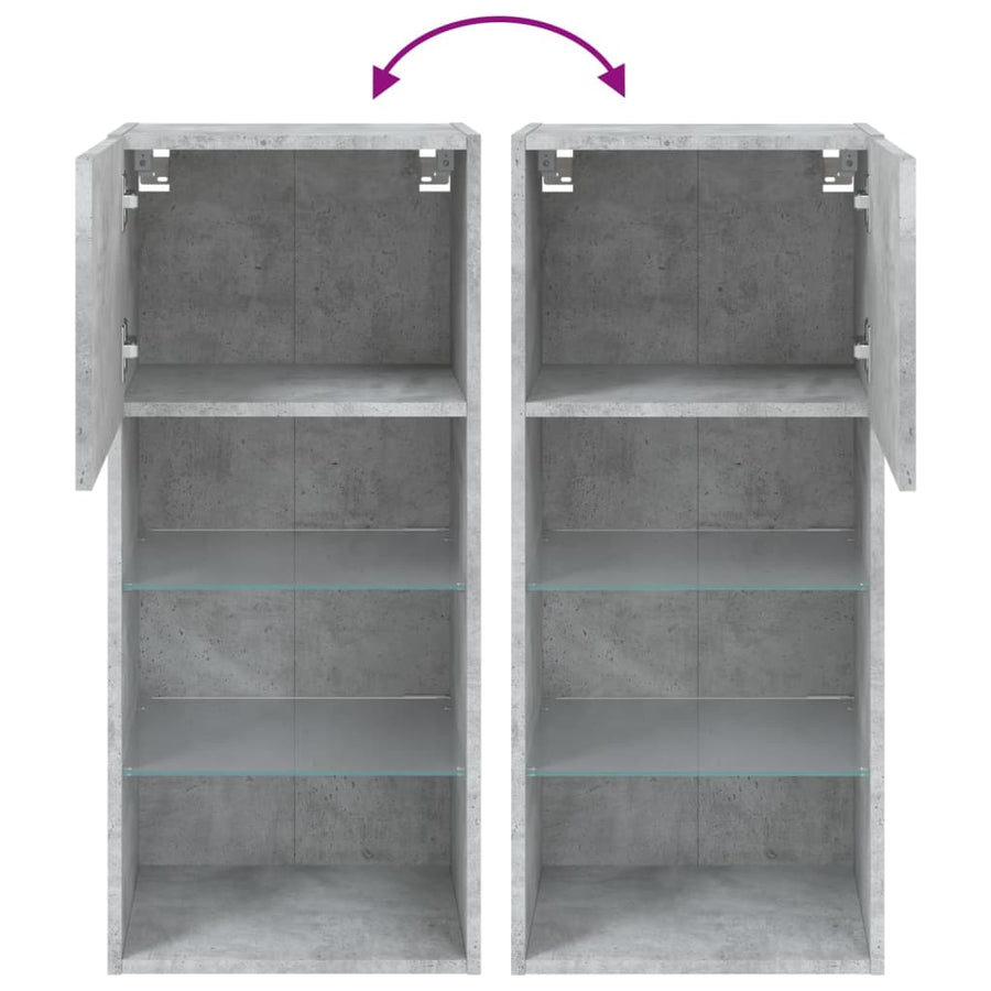 Tv-Meubel Met Led-Verlichting 40,5X30X90 Cm 1 40.5 x 30 x 90 cm Betongrijs