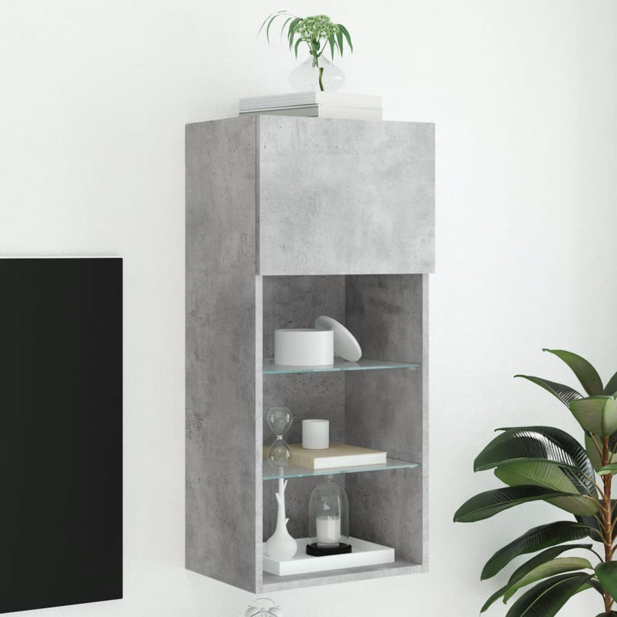 Tv-Meubel Met Led-Verlichting 40,5X30X90 Cm 1 40.5 x 30 x 90 cm Betongrijs