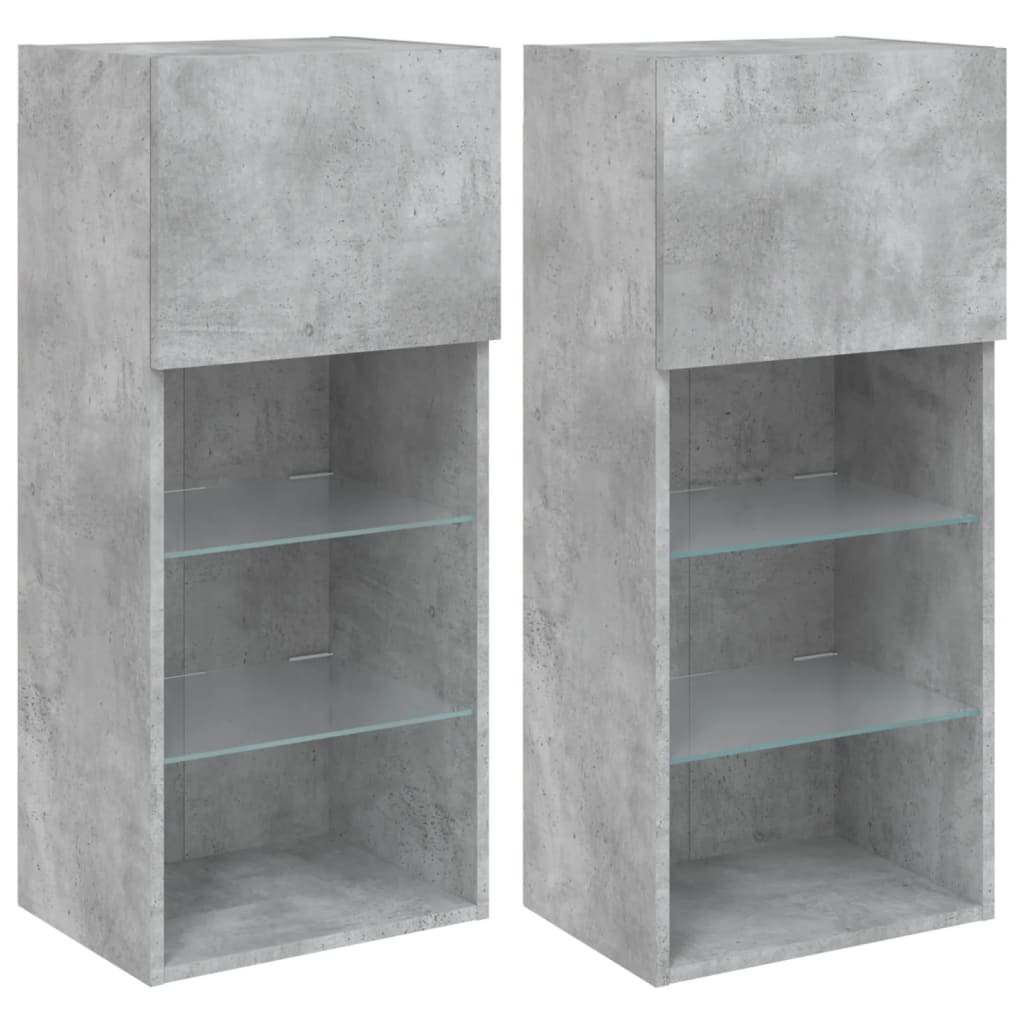 Tv-Meubels Met Led-Verlichting 40,5X30X90 Cm 2 40.5 x 30 x 90 cm Betongrijs