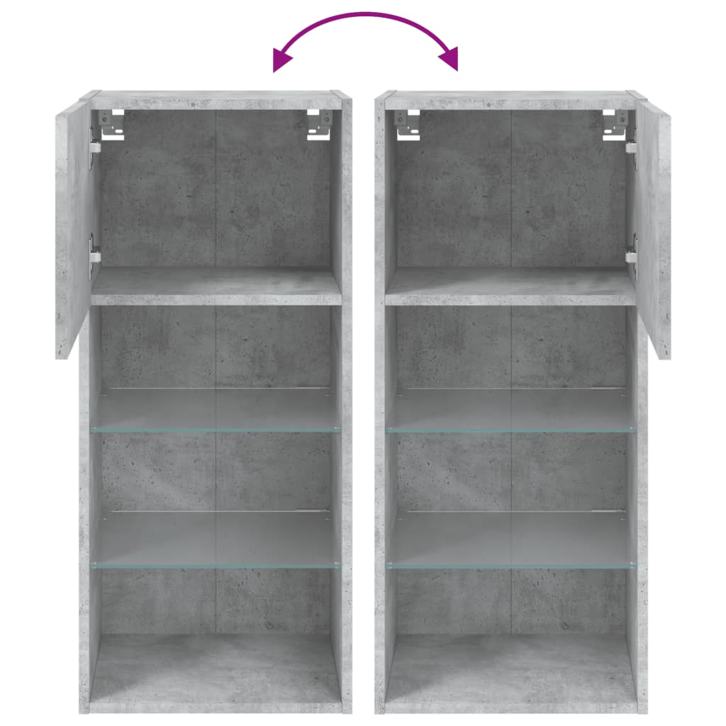 Tv-Meubels Met Led-Verlichting 40,5X30X90 Cm 2 40.5 x 30 x 90 cm Betongrijs