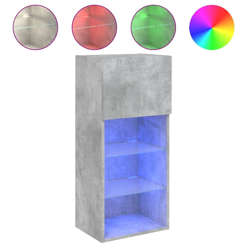 Tv-Meubels Met Led-Verlichting 40,5X30X90 Cm 2 40.5 x 30 x 90 cm Betongrijs