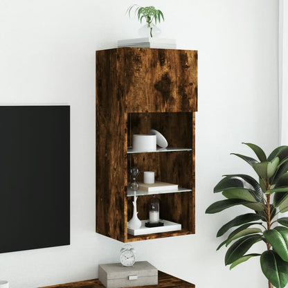 Tv-Meubel Met Led-Verlichting 40,5X30X90 Cm Kleur 1 40.5 x 30 x 90 cm Gerookt eiken