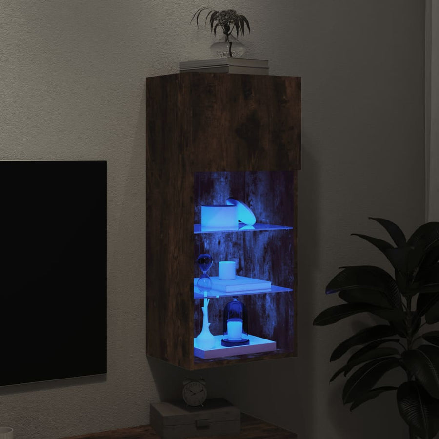 Tv-Meubel Met Led-Verlichting 40,5X30X90 Cm Kleur 1 40.5 x 30 x 90 cm Gerookt eiken