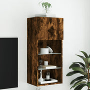 Tv-meubel 40,5x30x90 cm gerookt eiken led