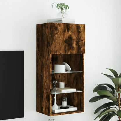 Tv-Meubel Met Led-Verlichting 40,5X30X90 Cm Kleur 1 40.5 x 30 x 90 cm Gerookt eiken