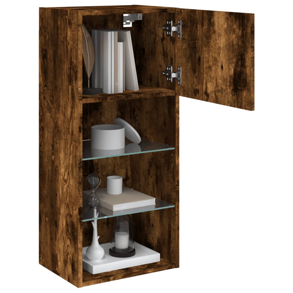 Tv-Meubels Met Led-Verlichting 40,5X30X90 Cm 2 40.5 x 30 x 90 cm Gerookt eiken