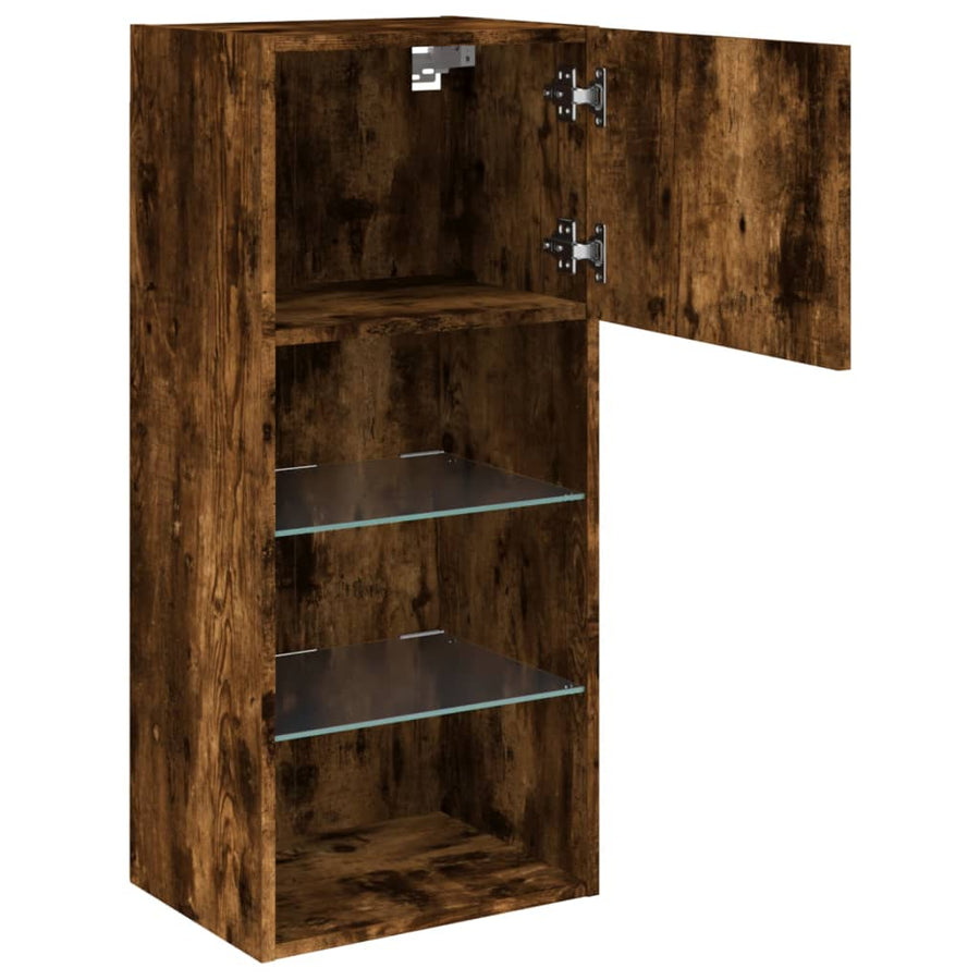 Tv-Meubels Met Led-Verlichting 40,5X30X90 Cm 2 40.5 x 30 x 90 cm Gerookt eiken