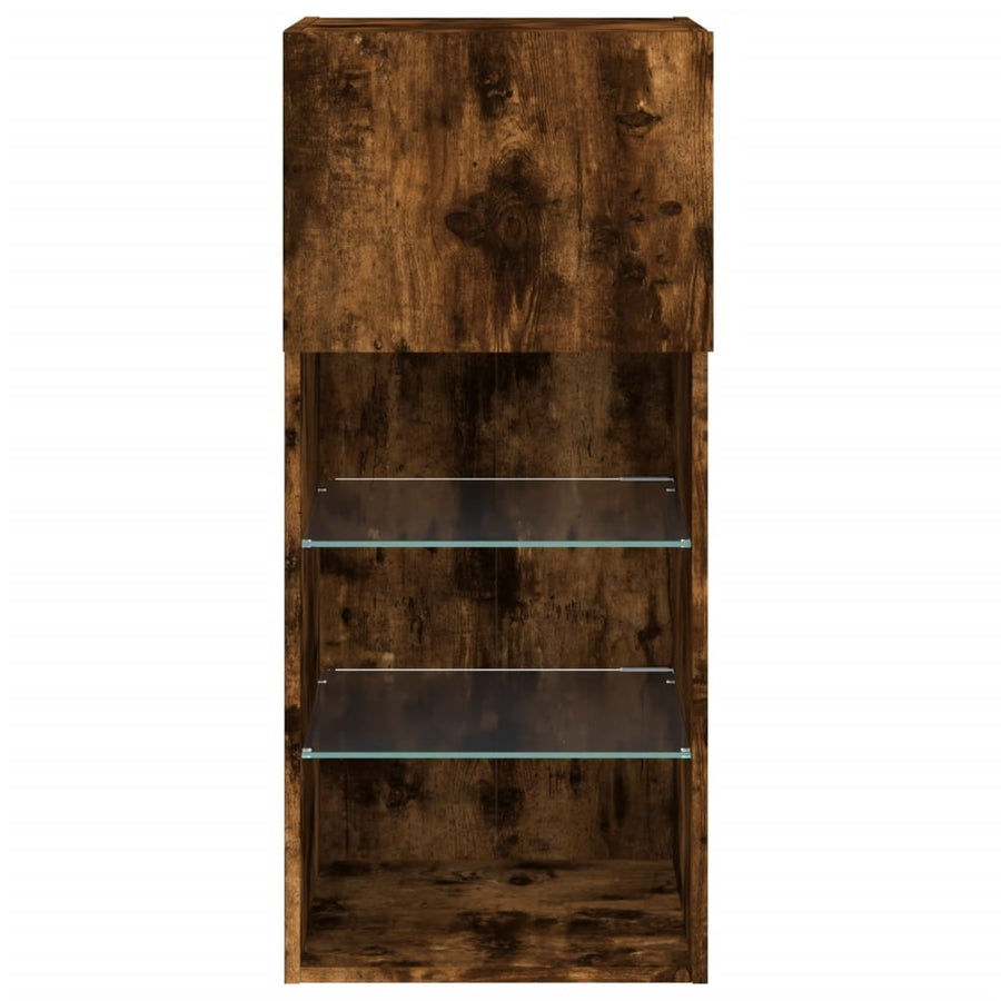 Tv-Meubels Met Led-Verlichting 40,5X30X90 Cm 2 40.5 x 30 x 90 cm Gerookt eiken