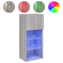 Tv-Meubel Met Led-Verlichting 40,5X30X90 Cm Eiken 1 40.5 x 30 x 90 cm Grijs sonoma