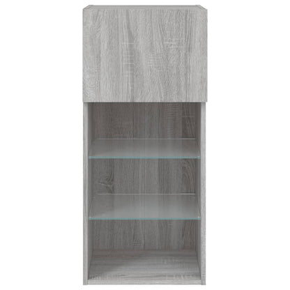 Tv-Meubel Met Led-Verlichting 40,5X30X90 Cm Eiken 1 40.5 x 30 x 90 cm Grijs sonoma