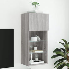 Tv-Meubel Met Led-Verlichting 40,5X30X90 Cm Eiken 1 40.5 x 30 x 90 cm Grijs sonoma