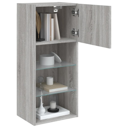 Tv-Meubels Met Led-Verlichting 40,5X30X80 Cm 2 40.5 x 30 x 90 cm Grijs sonoma