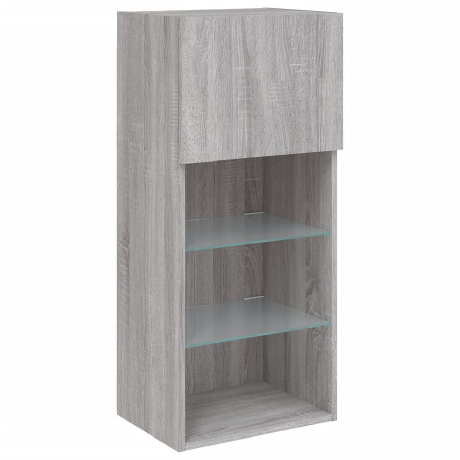 Tv-Meubels Met Led-Verlichting 40,5X30X80 Cm 2 40.5 x 30 x 90 cm Grijs sonoma