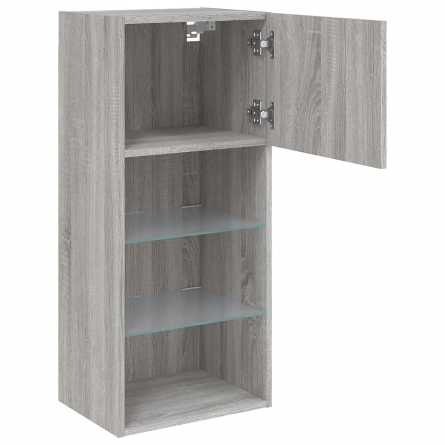 Tv-Meubels Met Led-Verlichting 40,5X30X80 Cm 2 40.5 x 30 x 90 cm Grijs sonoma