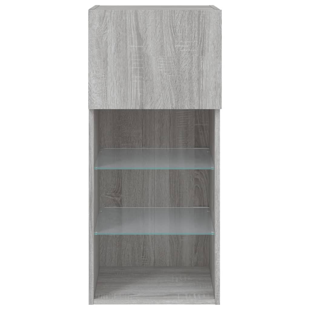 Tv-Meubels Met Led-Verlichting 40,5X30X80 Cm 2 40.5 x 30 x 90 cm Grijs sonoma