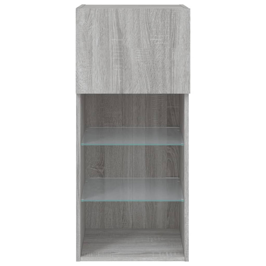 Tv-Meubels Met Led-Verlichting 40,5X30X80 Cm 2 40.5 x 30 x 90 cm Grijs sonoma