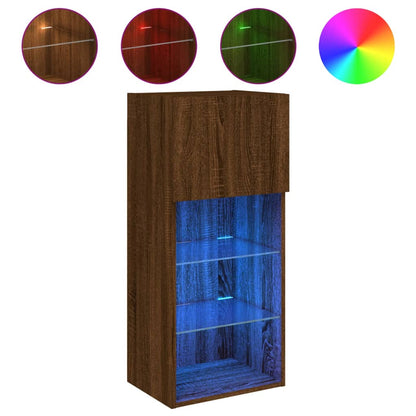 Tv-Meubel Met Led-Verlichting 40,5X30X90 Cm Bruineikenkleurig 1 40.5 x 30 x 90 cm bruin eikenkleur