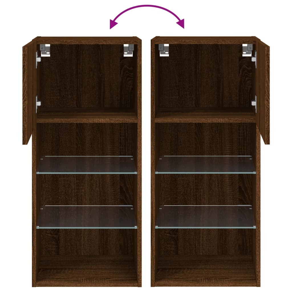 Tv-Meubel Met Led-Verlichting 40,5X30X90 Cm Bruineikenkleurig 1 40.5 x 30 x 90 cm bruin eikenkleur