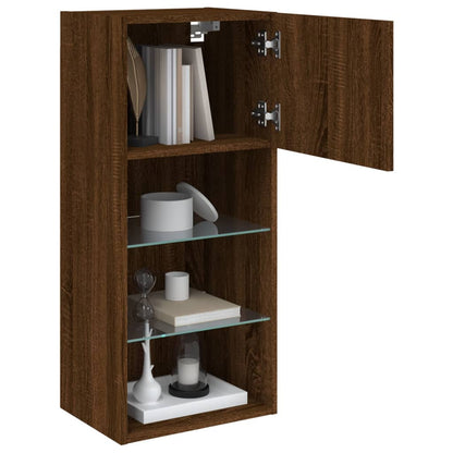 Tv-Meubel Met Led-Verlichting 40,5X30X90 Cm Bruineikenkleurig 1 40.5 x 30 x 90 cm bruin eikenkleur